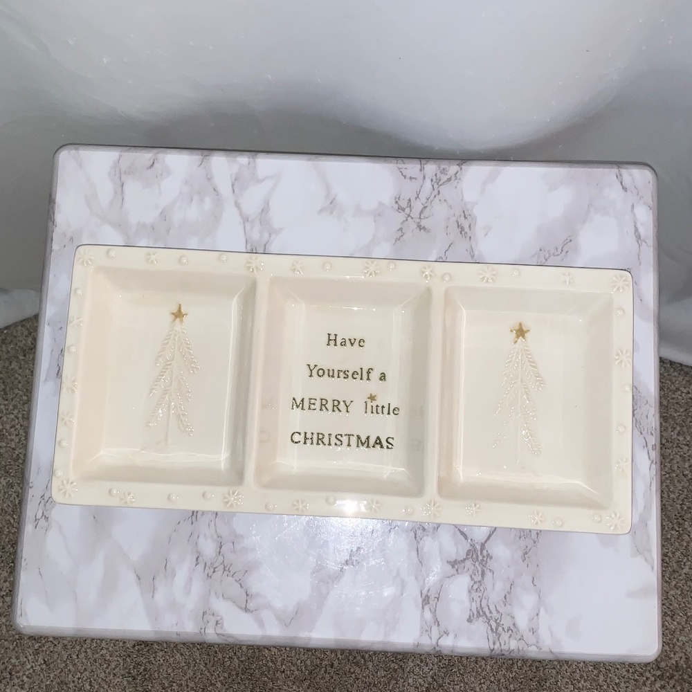 At Home America Christmas 3 Section Serving Tray